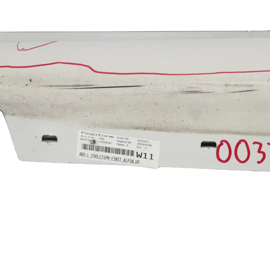Listello Portiera Gonna Bianco Alpino 3 - 300 per BMW E90 E91 LCI M Sport con numero di parte 0037229 BMW E90 E91 LCI M Sport Listello Portiera Gonna Bianco Alpino 3 - 300 - SKU 0037229-AW1 - Numero di parte 0037229