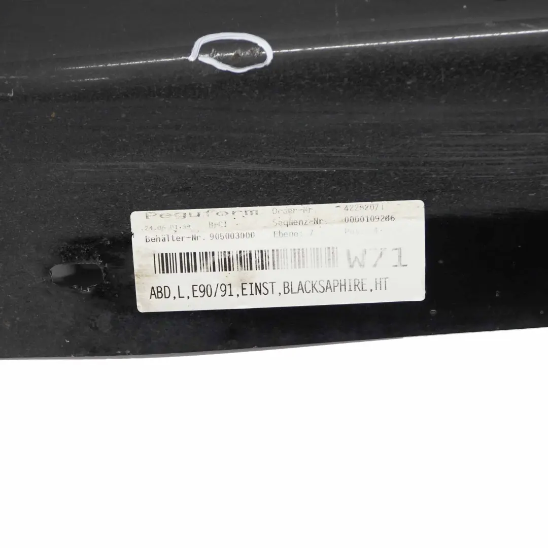 Sill Strip Faldon Lateral Izquierdo Negro Zafiro - 475 para BMW E90 LCI M Sport con número de pieza 0037229 BMW E90 LCI M Sport Sill Strip Faldon Lateral Izquierdo Negro Zafiro - 475 - SKU 0037229-BS3 - Número de pieza 0037229