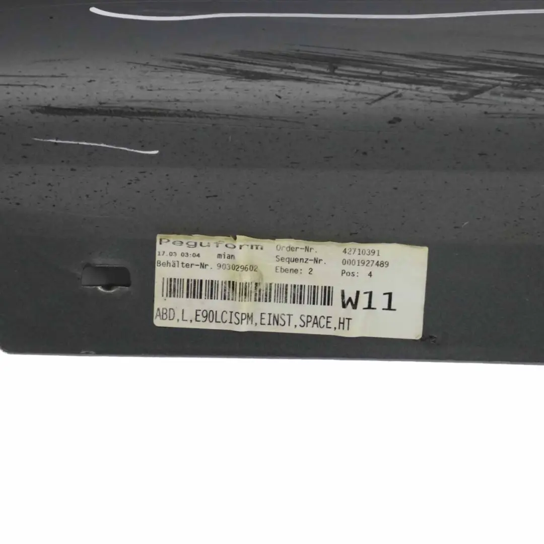 Sill Strip Side Skirt Left N/S Spacegrau Space Grey - A52 to BMW E90 LCI M Sport with Part number 0037229 BMW E90 LCI M Sport Sill Strip Side Skirt Left N/S Spacegrau Space Grey - A52 - SKU 0037229-SCG - Part number 0037229