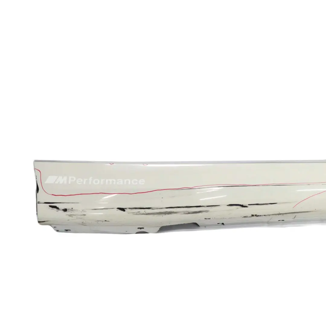 BMW 3 E90 E91 LCI M Sport Sill Strip Side Skirt Right O/S Alpinweiss White 300 - SKU 0037230-AW2 - Part number 0037230