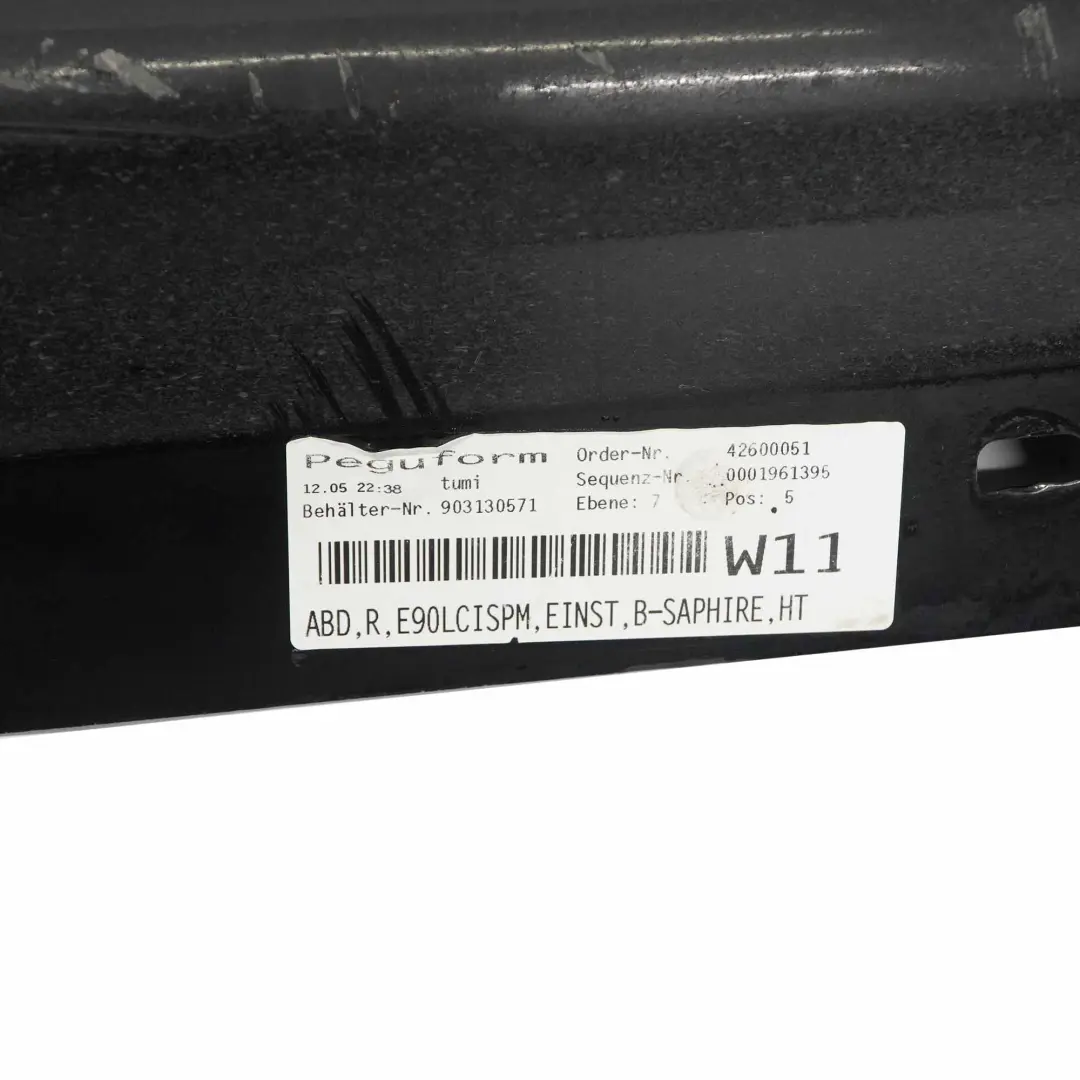 BMW E90 E91 LCI M Sport Listello Portiera Gonna Destra Sapphire Nero - 475 - SKU 0037230-BS1 - Numero di parte 0037230