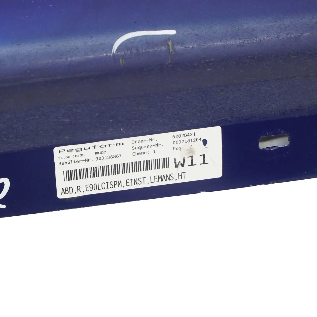  Side Skirt BMW E90 LCI M Sport Sill Strip Cover Right O/S Le Mans Blue - 381 - SKU 0037230-LMB2 - Part number 0037230