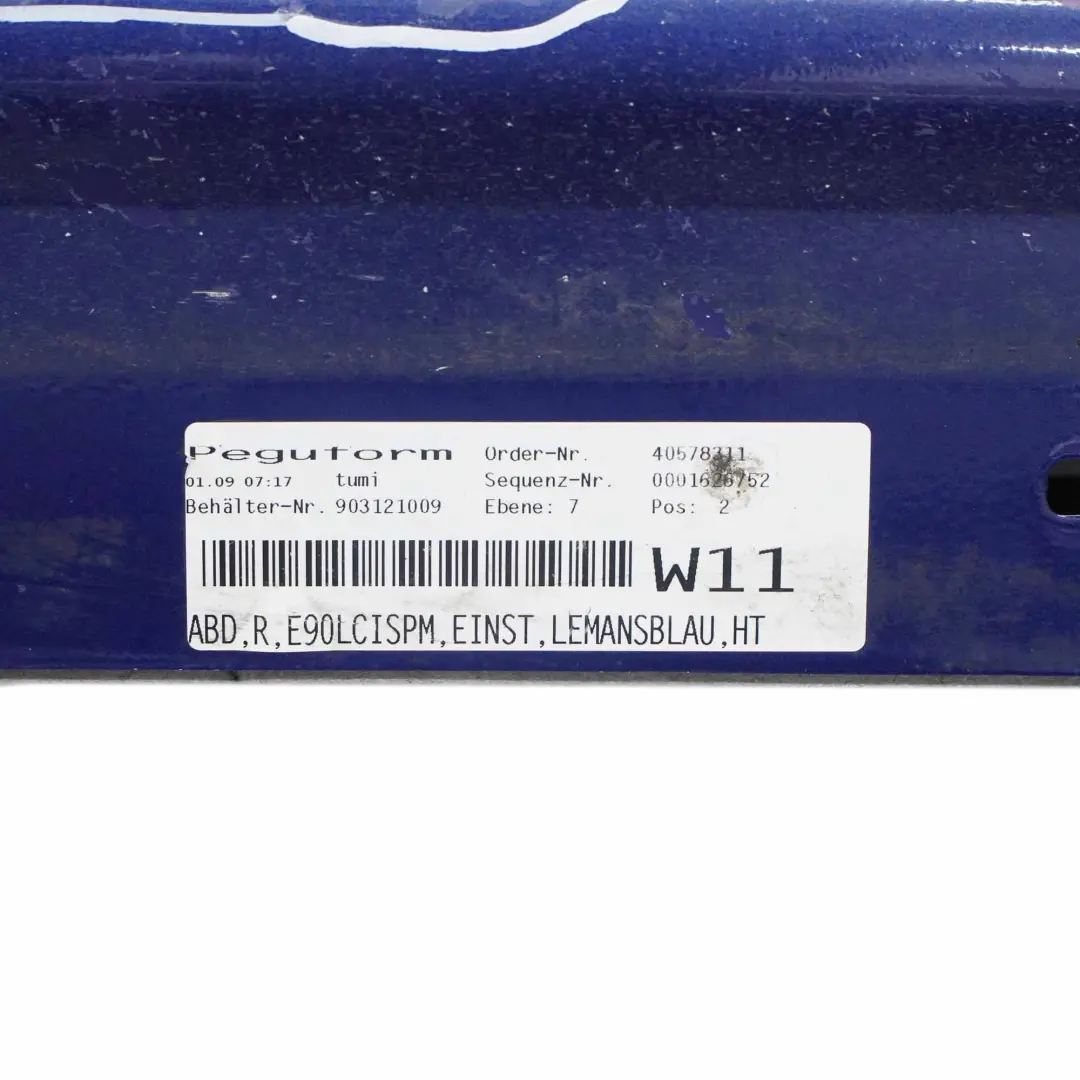 Side Skirt BMW E90 LCI M Sport Sill Strip Cover Right O/S Le Mans Blue - 381 to with Part number 0037230 Side Skirt BMW E90 LCI M Sport Sill Strip Cover Right O/S Le Mans Blue - 381 - SKU 0037230-LMB3 - Part number 0037230