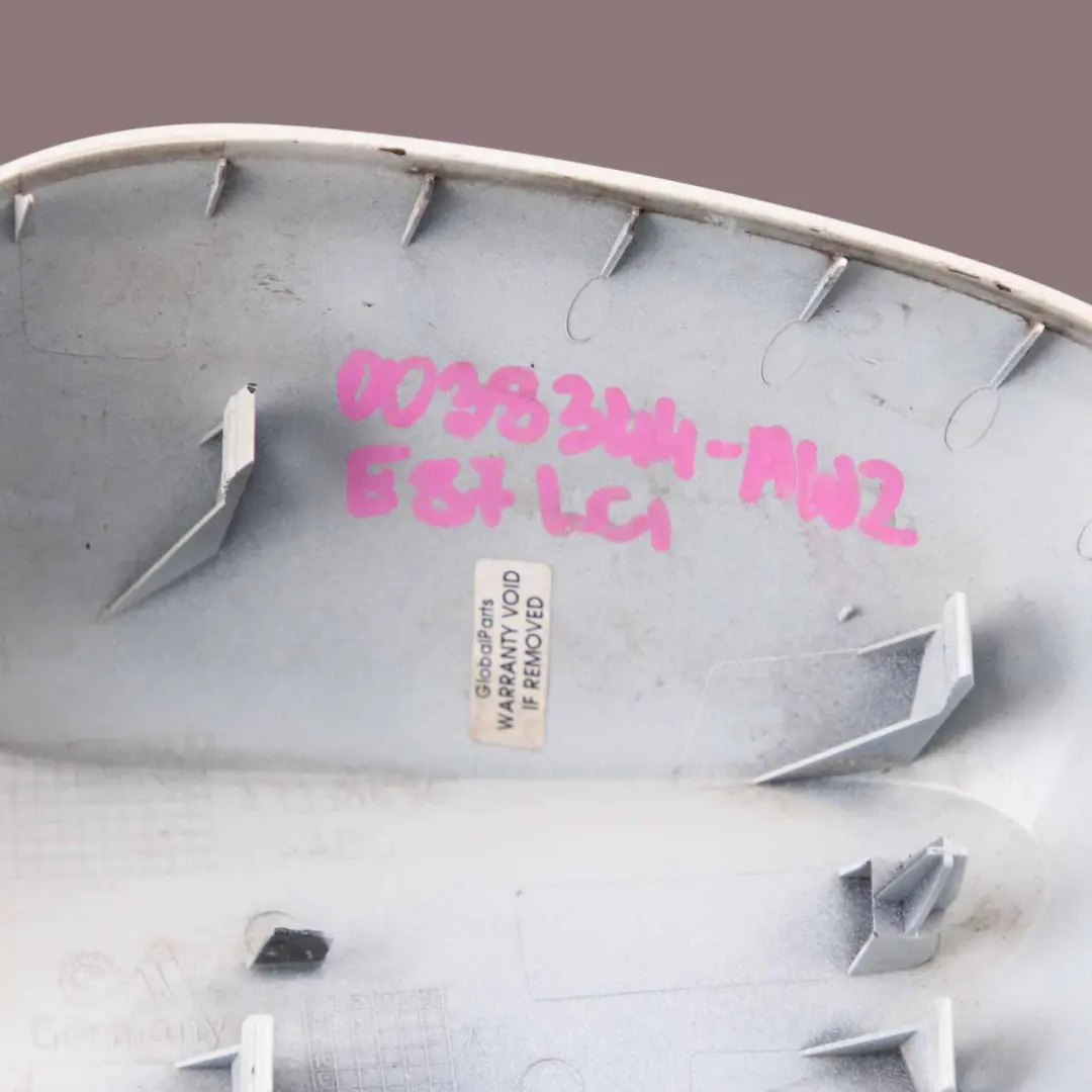 Wing Mirror BMW E81 E87 LCI 2 Right O/S Casing Alpinweiss White to Cover with Part number 0038344 Cover Wing Mirror BMW E81 E87 LCI 2 Right O/S Casing Alpinweiss White - SKU 0038344-AW2 - Part number 0038344