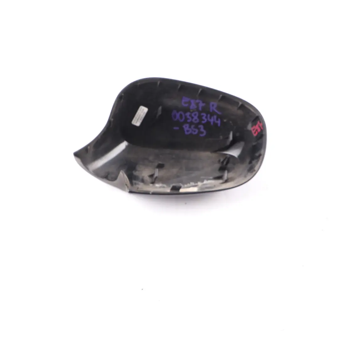 Abdeckung Spiegel Rechts Black Sapphire 475 Schwarz für BMW E81 E87 LCI mit Teilenummer 0038344 BMW E81 E87 LCI Abdeckung Spiegel Rechts Black Sapphire 475 Schwarz - SKU 0038344-BS3 - Teilenummer 0038344
