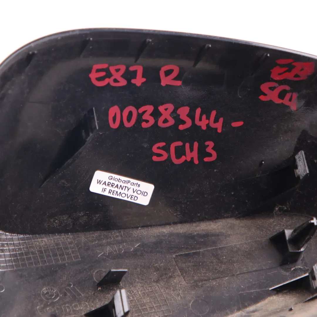 Cover Wing Mirror BMW E81 E87 LCI Right O/S Casing Cap Panel Schwarz 2 Black 668 - SKU 0038344-SCH4 - Part number 0038344