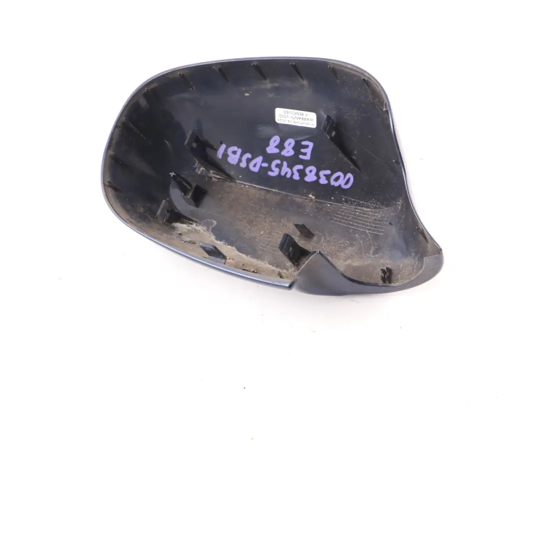 Wing Mirror Cover BMW E81 E87 LCI Cap Casing Left N/S Tiefseeblau Deep Sea Blue to with Part number 0038345 Wing Mirror Cover BMW E81 E87 LCI Cap Casing Left N/S Tiefseeblau Deep Sea Blue - SKU 0038345-DSB1 - Part number 0038345