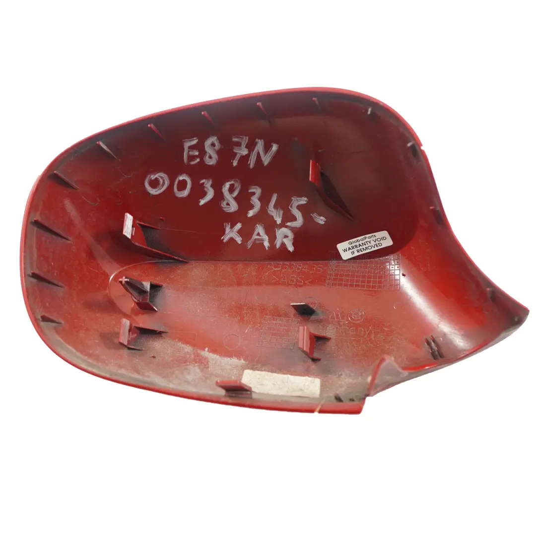 Cap Cap Casing Left Wing Mirror Karmesinrot Crimson Red pour BMW E81 E87N LCI à propos du numéro de pièce 0038345 BMW E81 E87N LCI Cap Cap Casing Left Wing Mirror Karmesinrot Crimson Red - SKU 0038345-KAR - Numéro de pièce 0038345