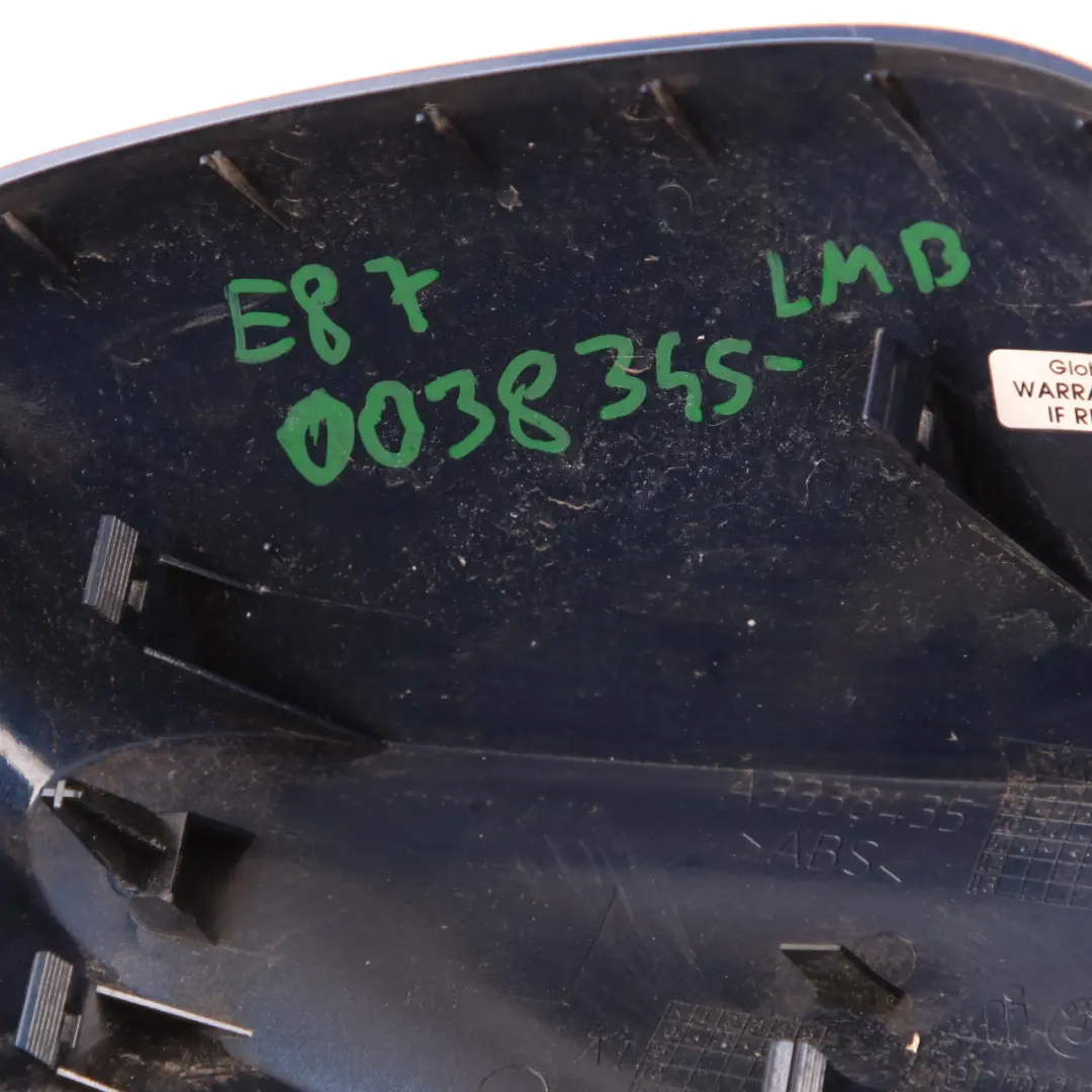 Wing Mirror BMW E81 E87N LCI Cap Casing Left N/S Le Mans Blau Blue 381 to Cover with Part number 0038345 Cover Wing Mirror BMW E81 E87N LCI Cap Casing Left N/S Le Mans Blau Blue 381 - SKU 0038345-LMB - Part number 0038345