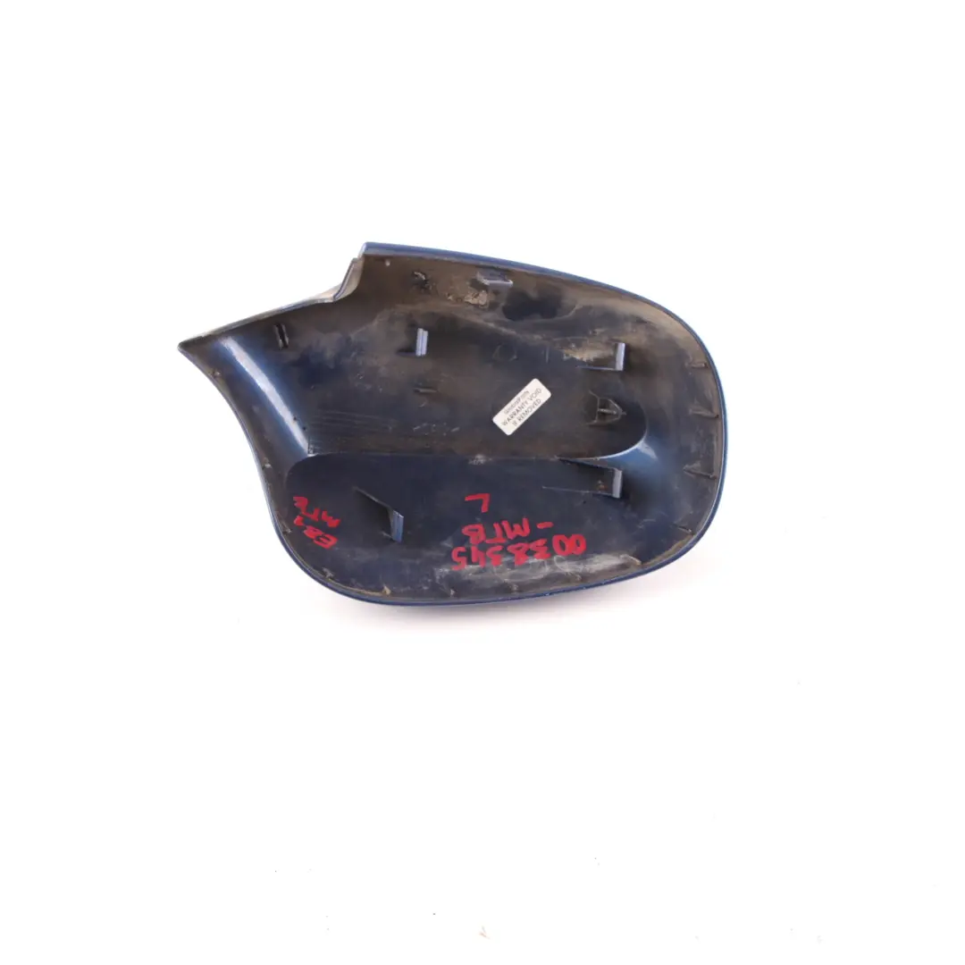 Wing Mirror Cover BMW E81 E87 LCI Cap Casing Left N/S Montegoblau Blue A51 to with Part number 0038345 Wing Mirror Cover BMW E81 E87 LCI Cap Casing Left N/S Montegoblau Blue A51 - SKU 0038345-MTB - Part number 0038345