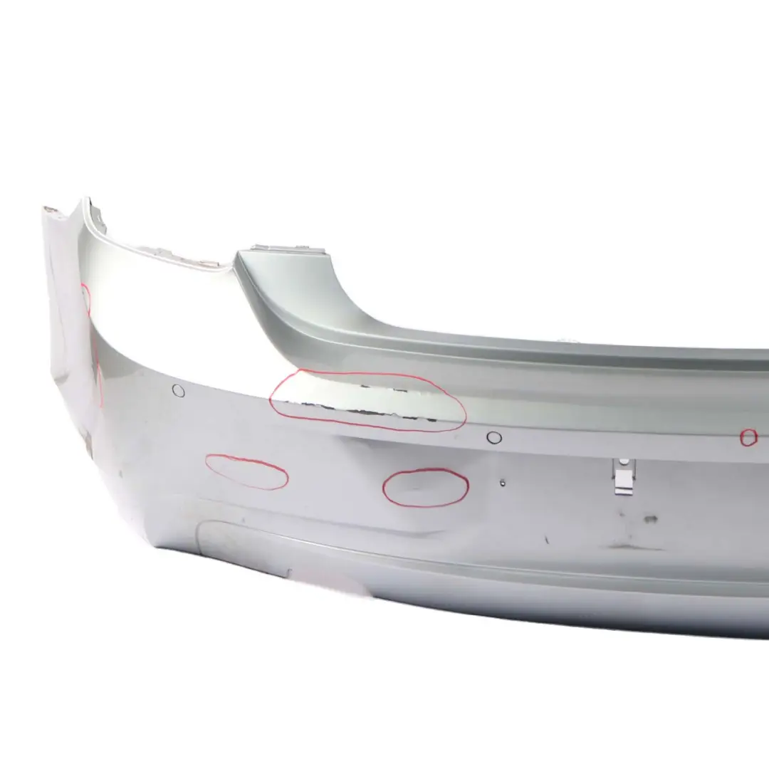 Bumper BMW F20 F21 Trim Panel Cover Glacier Silber Silver Metallic - A83 to Rear with Part number 0038876 Rear Bumper BMW F20 F21 Trim Panel Cover Glacier Silber Silver Metallic - A83 - SKU 0038876-GSB - Part number 0038876