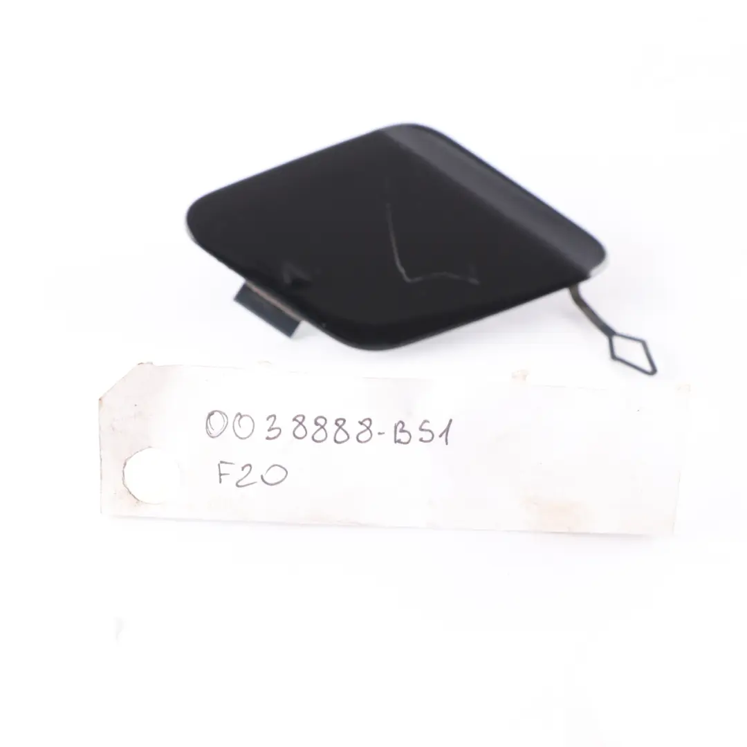 BMW F20 F21 Towing Eye Hook Rear Bumper Cover Cap Black Sapphire - 475 7301463 - SKU 0038888-BS1 - Part number 0038888