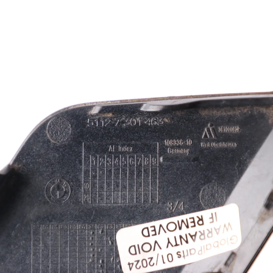 BMW F20 F21 Towing Eye Hook Rear Bumper Cover Cap Black Sapphire - 475 7301463 - SKU 0038888-BS1 - Part number 0038888