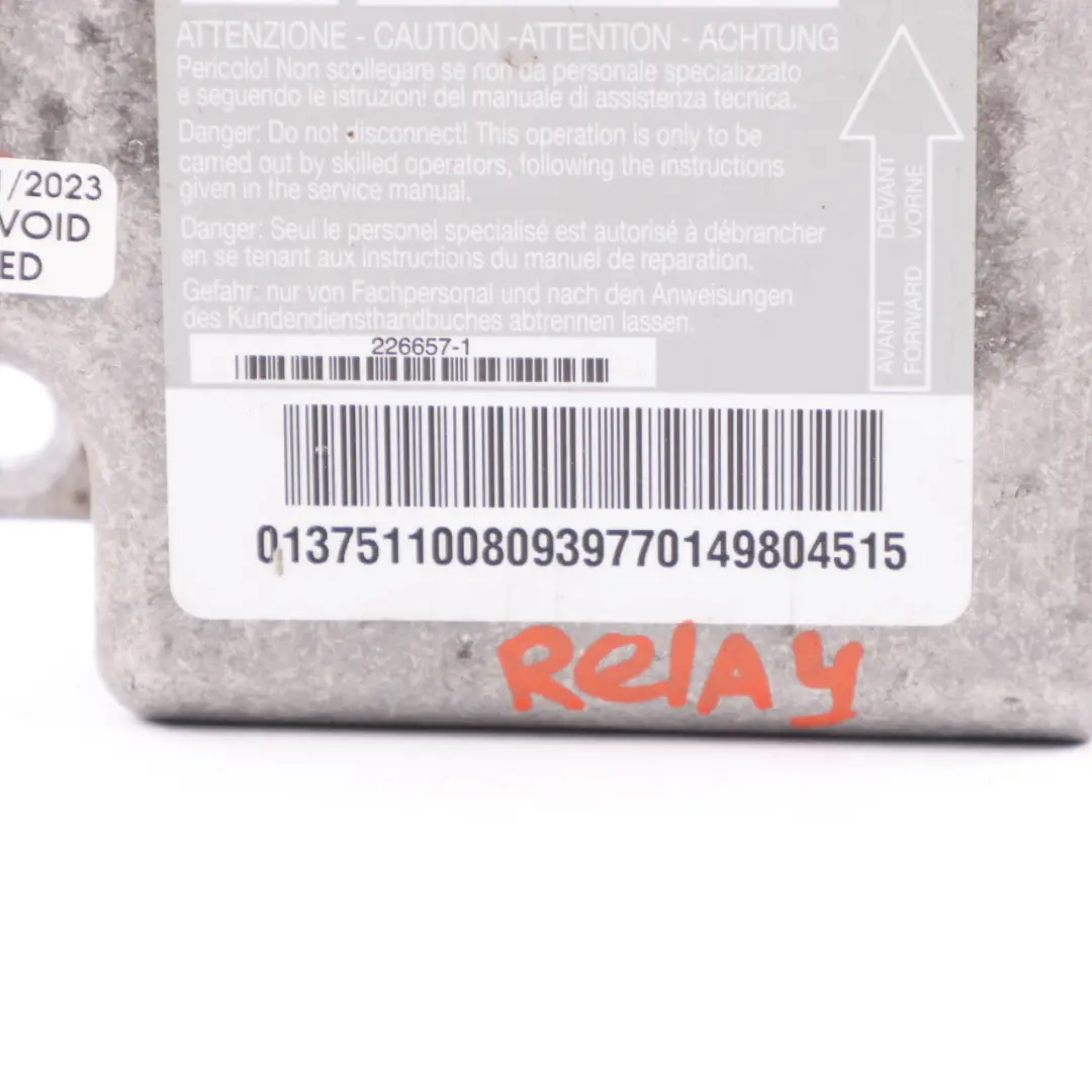  Airbag Module Citroen Relay Fiat Ducato Air Bag Control Unit ECU - SKU 01375110080 - Part number 0135110080