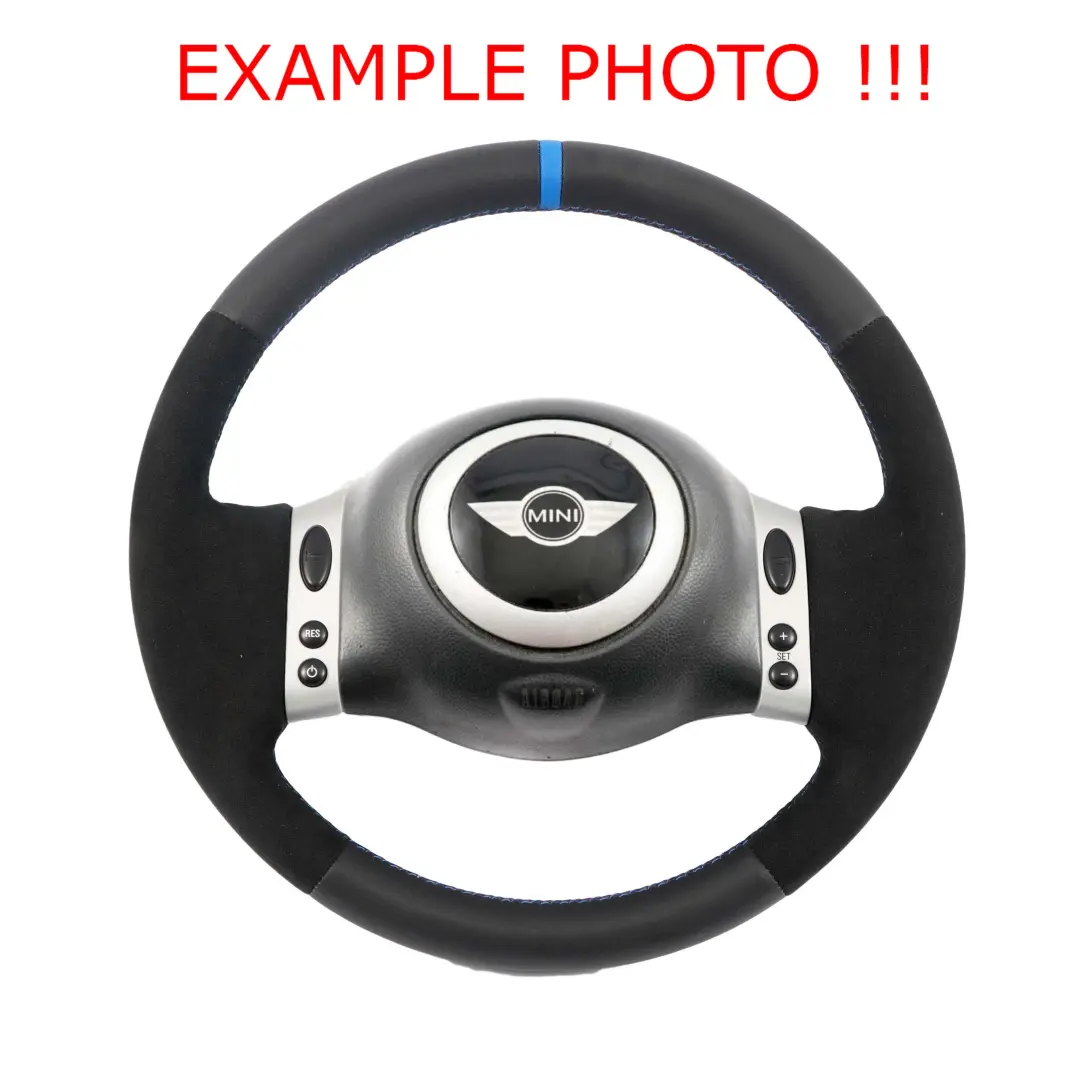 Mini Cooper R50 NUOVA Pelle Nera / Alcantara Sport Volante Multifunzione - SKU 0146480-7 - Numero di parte 0146480