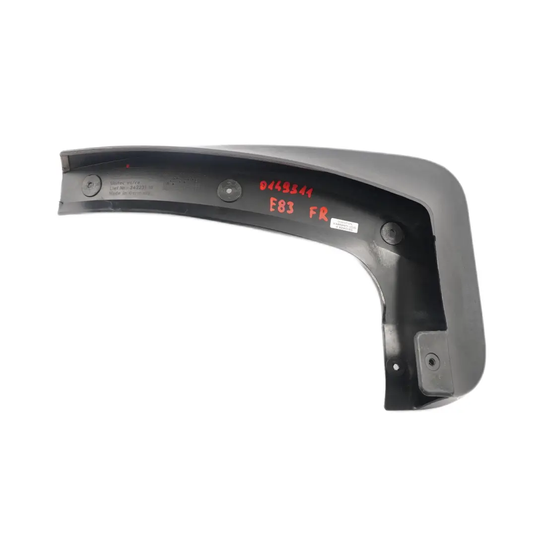 BMW X3 E83 Bavette Avant Droite Garde-boue 0143314 - SKU 0149311 - Numéro de pièce 0149311