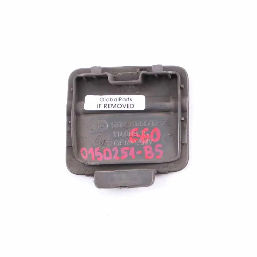 Bumper Flap BMW E60 Cover Towing Eye Black Sapphire Metallic 475 7033711 to Rear with Part number 0150251 Rear Bumper Flap BMW E60 Cover Towing Eye Black Sapphire Metallic 475 7033711 - SKU 0150251-BS - Part number 0150251