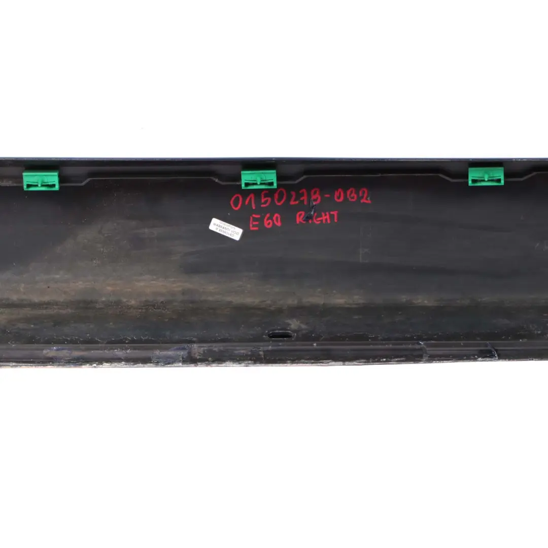 Door Sill Side Cover Skirt Right O/S Orientblau Blue 317 to BMW 5 Series E60 E61 with Part number 0150278 BMW 5 Series E60 E61 Door Sill Side Cover Skirt Right O/S Orientblau Blue 317 - SKU 0150278-OB2 - Part number 0150278