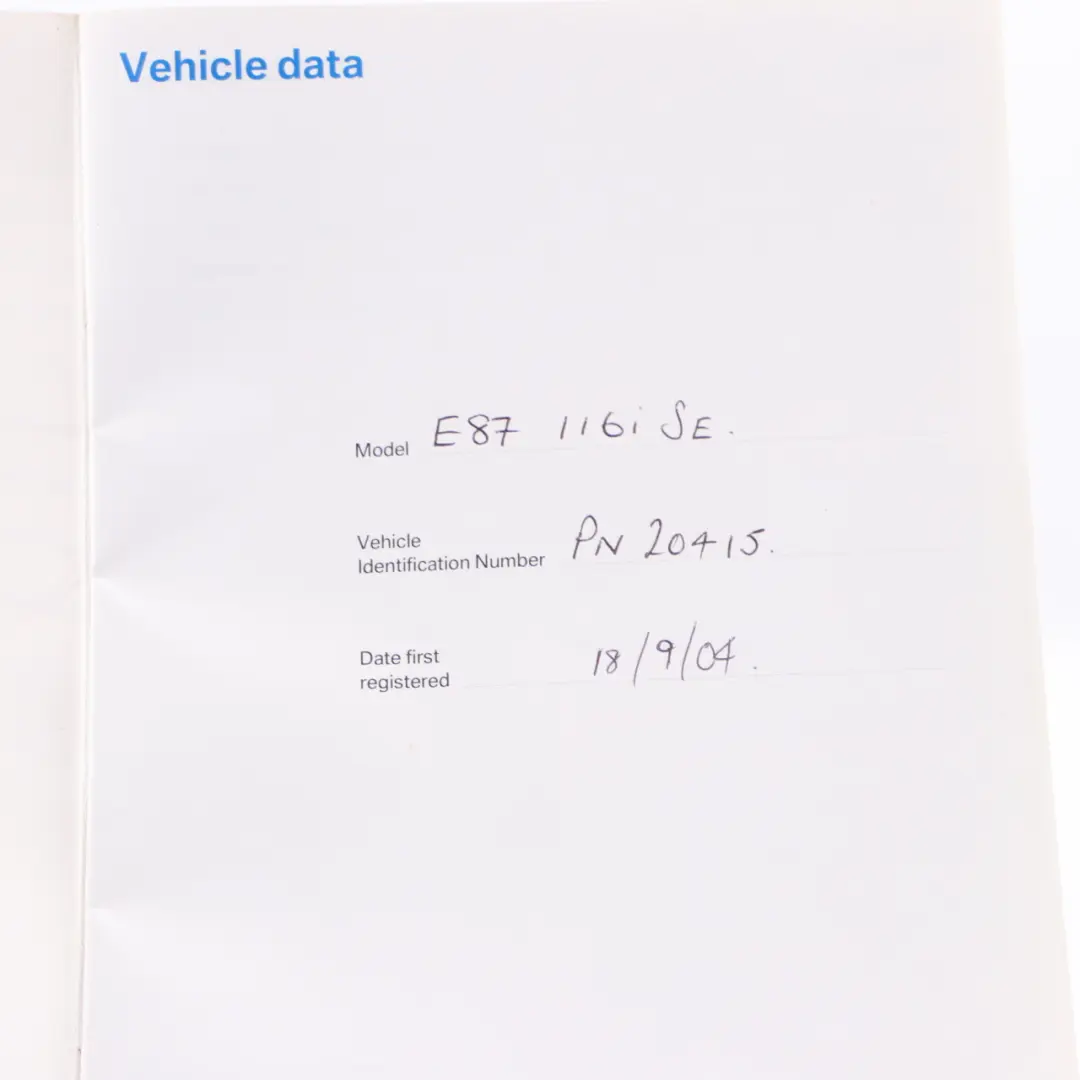 BMW E87 Service Booklet Owner's Handbook Manual Pouch Case Wallet Set - SKU 0158290-3 - Part number 0158290