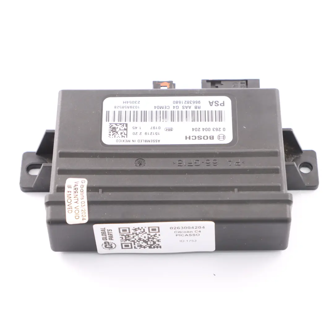 PDC Module Citroen C4 Berlingo Peugeot Parking Assist Control to with Part number 0263004204 PDC Module Citroen C4 Berlingo Peugeot Parking Assist Control - SKU 0263004204 - Part number 0263004204