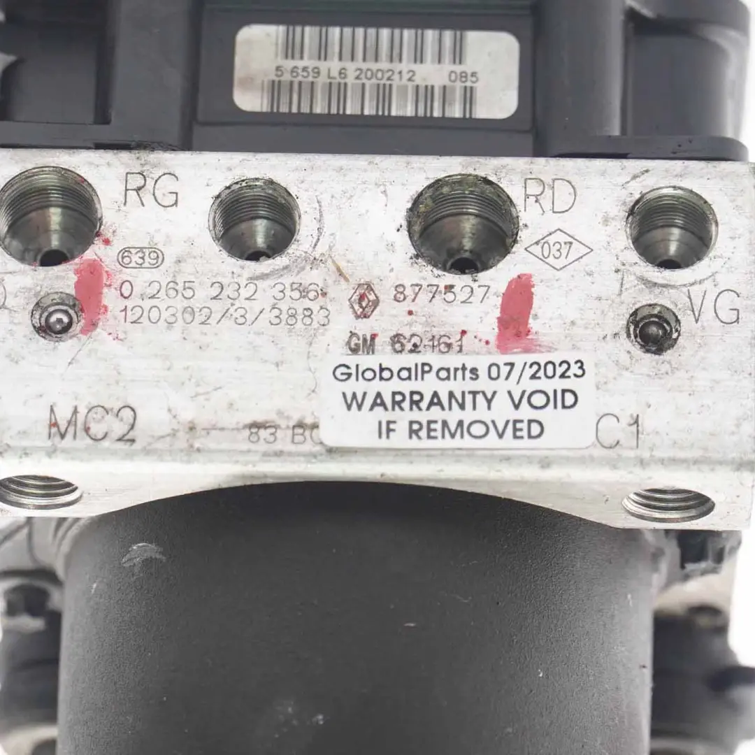  Pompe de freinage ABS Renault Trafic II DSC Module de pompe unité - SKU 0265232356 - Numéro de pièce 0265232356