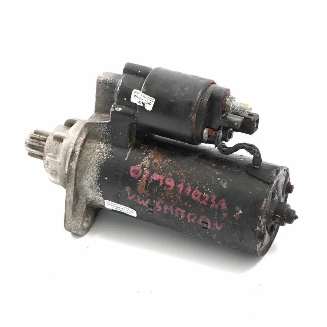 Starter Motor Volkswagen VW Golf IV Bora Sharan Diesel Engine to with Part number 02M911023A Starter Motor Volkswagen VW Golf IV Bora Sharan Diesel Engine - SKU 02M911023A - Part number 02M911023A