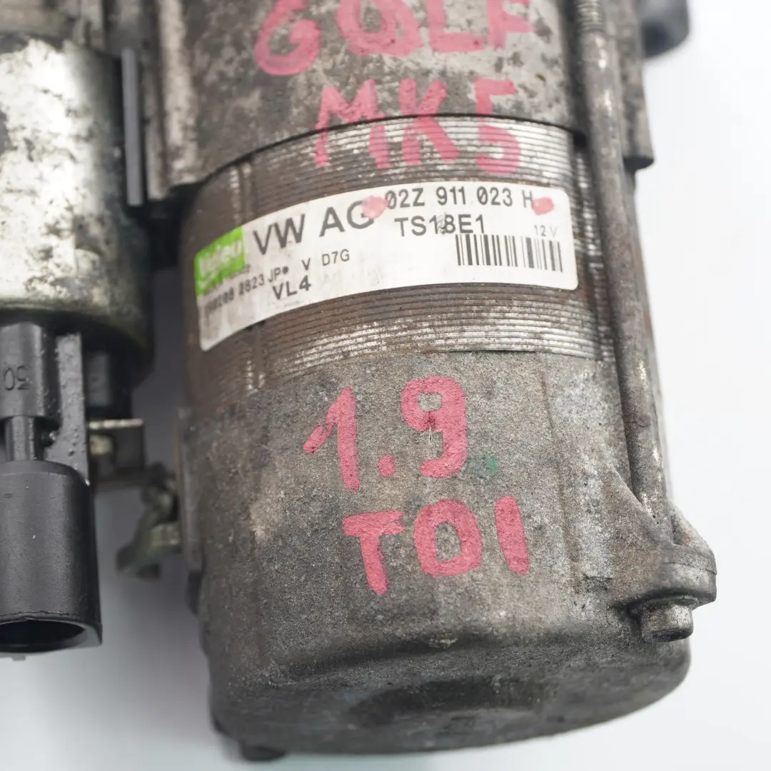Volkswagen VW Golf V 1.9 TDI Motor de arranque Diesel - SKU 02Z911023H - Número de pieza 02Z911023H