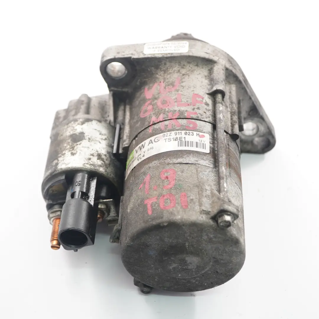 Volkswagen VW Golf V 1.9 TDI Diesel Motore Unità di avviamento - SKU 02Z911023H - Numero di parte 02Z911023H