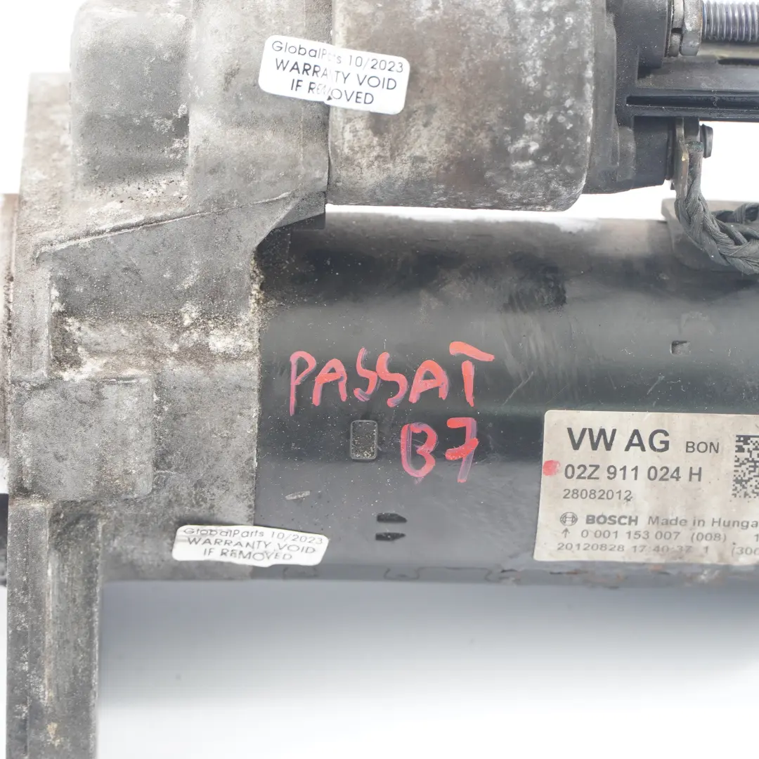 Volkswagen Passat B7 Attuatore Del Motorino Di Avviamento TDI Diesel - SKU 02Z911024H - Numero di parte 02Z911024H
