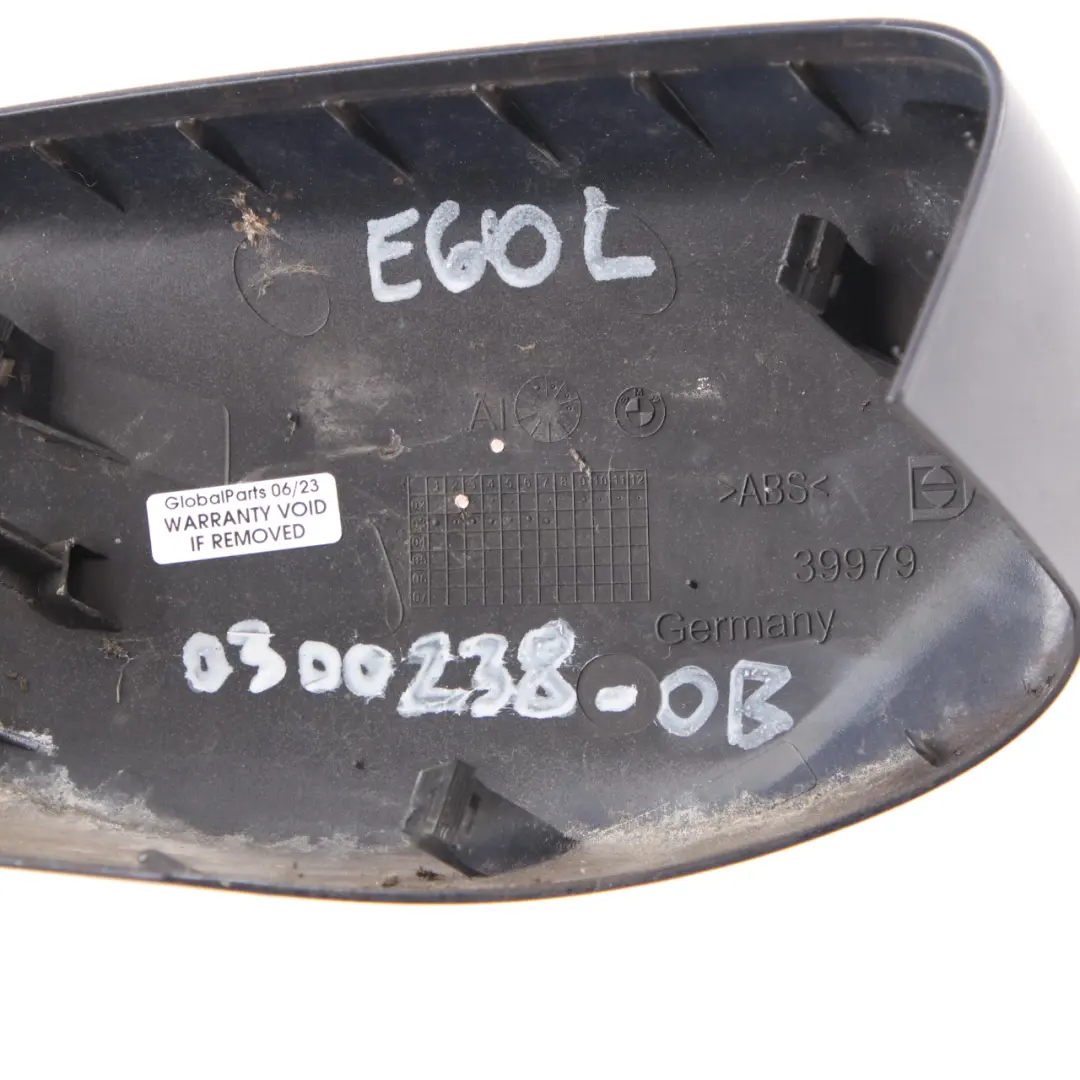 Wing Mirror Cover BMW E60 E61 Left N/S Cap Casing Housing Orient Blue - 317 to with Part number 0300238 Wing Mirror Cover BMW E60 E61 Left N/S Cap Casing Housing Orient Blue - 317 - SKU 0300238-OB - Part number 0300238