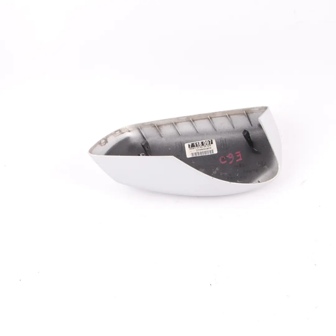  Wing Mirror Cover BMW E60 E61 Left N/S Cap Casing Titansilber Silver 7118097 - SKU 0300238-TS2 - Part number 0300238