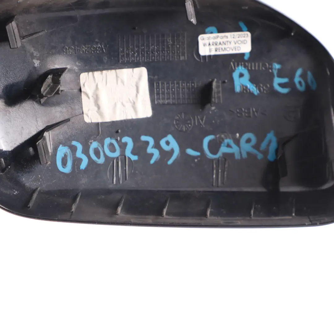 Wing Mirror BMW E60 E61 Right O/S Cap Carbonschwarz Carbon Black 416 to Cover with Part number 0300239 Cover Wing Mirror BMW E60 E61 Right O/S Cap Carbonschwarz Carbon Black 416 - SKU 0300239-CAR1 - Part number 0300239