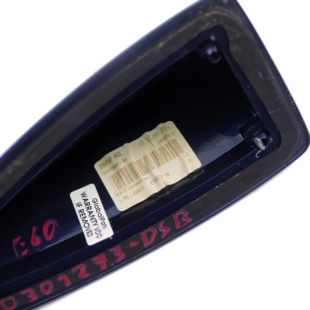 BMW E60 Boîtier vide pour antenne toit Aileron de requin Bleu Tiefseeblau - A76 - SKU 0301273-DSB - Numéro de pièce 0301273