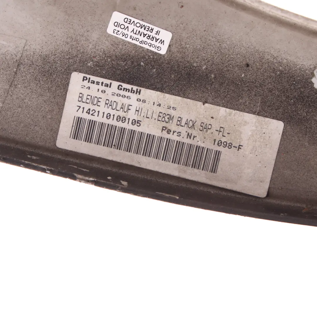 BMW X3 E83 Aerokit Cubre Paso Rueda Trasero Izquierdo Zafiro Negro - 475 - SKU 0302749-BS1 - Número de pieza 0302749