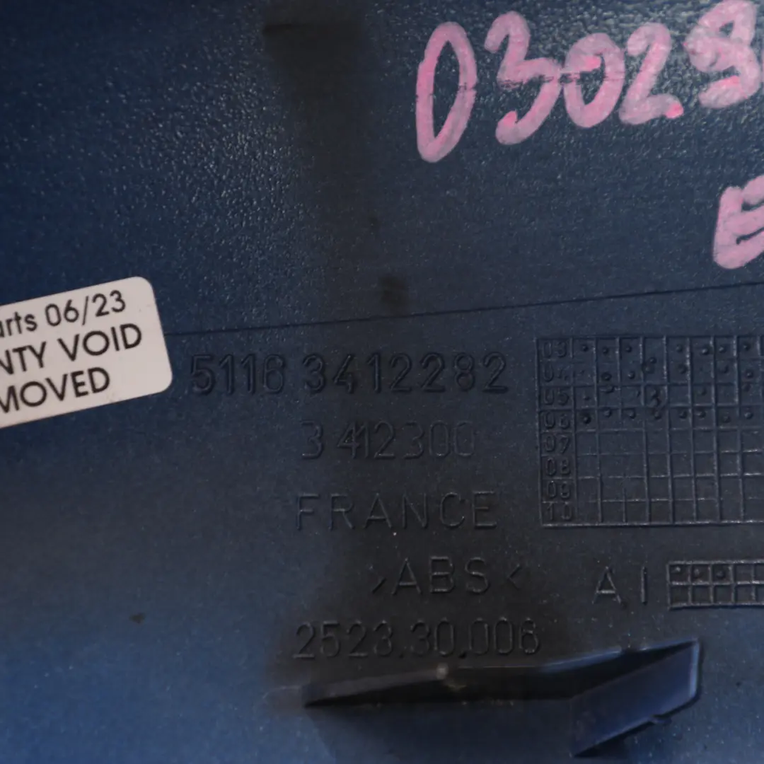 Cache Rétroviseur Aile Droite Boîtier Montego Bleu - A51 3412282 pour BMW X3 E83 à propos du numéro de pièce 0302960 BMW X3 E83 Cache Rétroviseur Aile Droite Boîtier Montego Bleu - A51 3412282 - SKU 0302960-MTB1 - Numéro de pièce 0302960