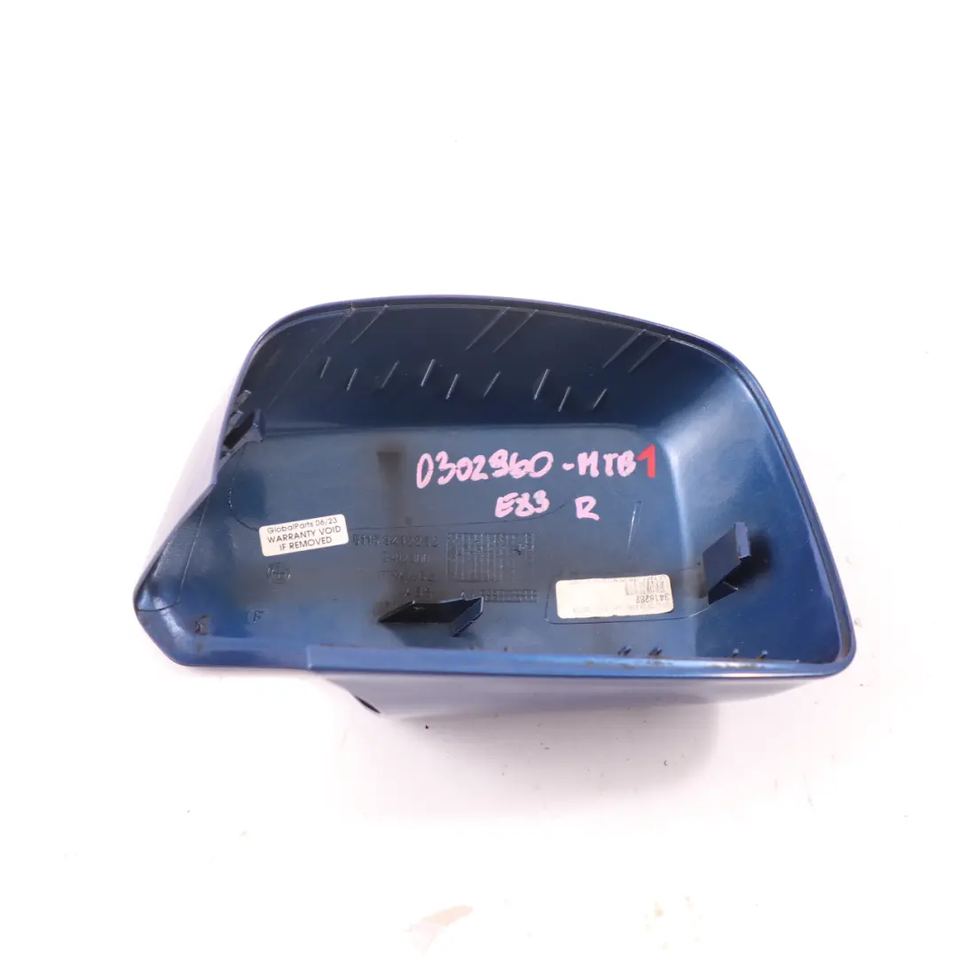 BMW X3 E83 Wing Mirror Cover Right Cap O/S Casing Montego Blue - A51 3412282 - SKU 0302960-MTB1 - Part number 0302960