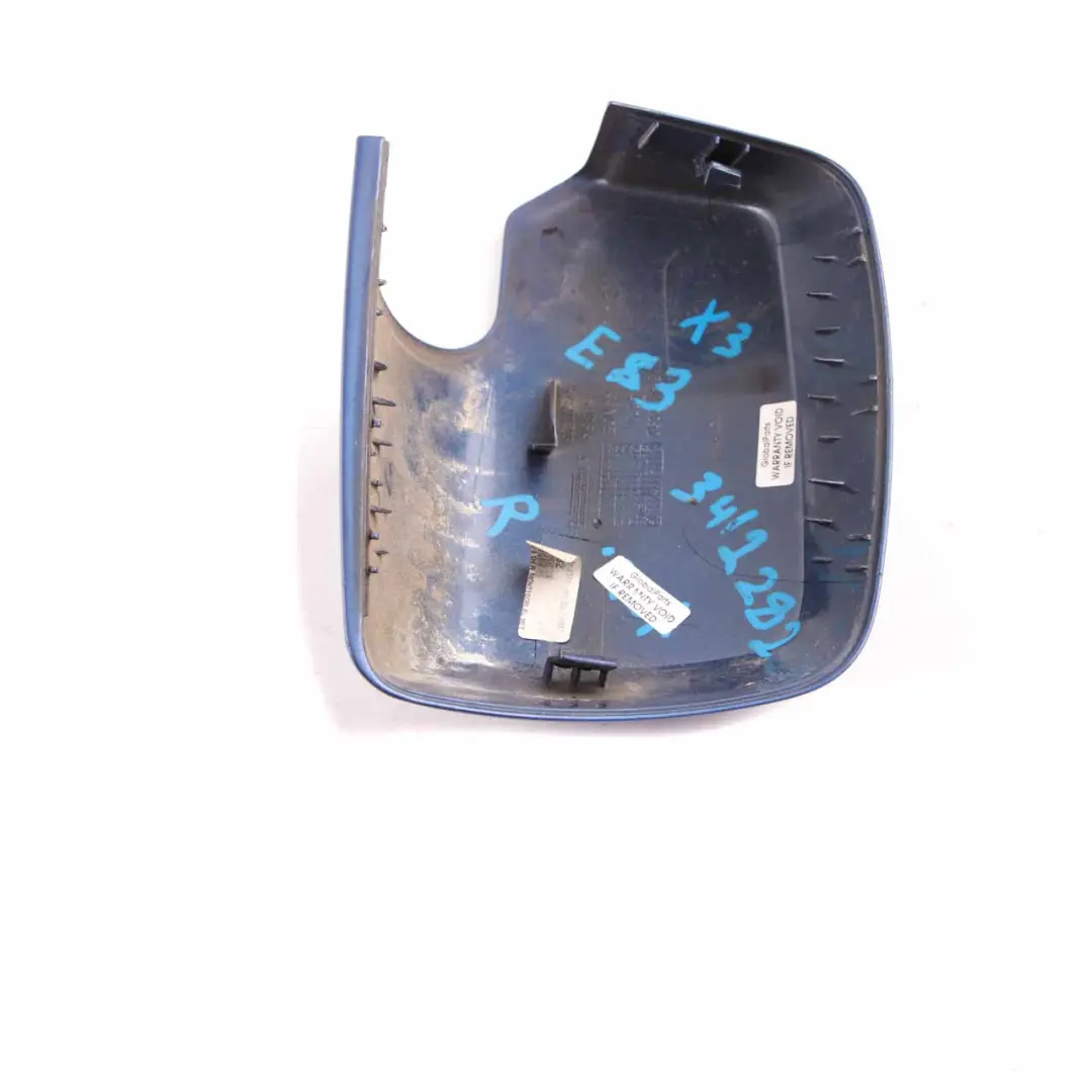 Mirror Cover BMW X3 E83 Wing Right Cap O/S Casing Montego Blue - A51 to with Part number 0302960 Mirror Cover BMW X3 E83 Wing Right Cap O/S Casing Montego Blue - A51 - SKU 0302960-MTB - Part number 0302960