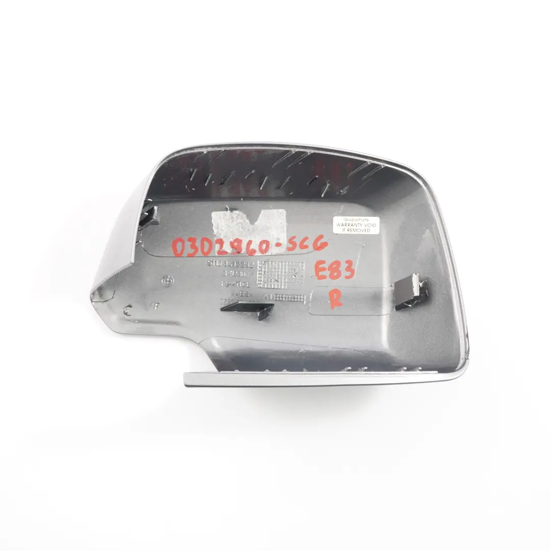  Cache rétroviseur BMW X3 E83 Aile Droite Capuchon Spacegrau Gris - A52 - SKU 0302960-SCG - Numéro de pièce 0302960