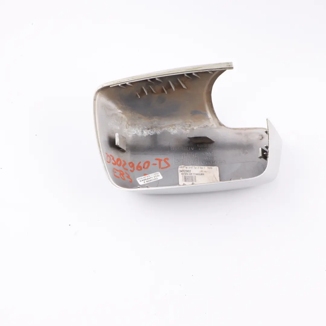BMW X3 E83 Tapa espejo retrovisor carcasa derecha Titan Silver Metallic - 354 - SKU 0302960-TS - Número de pieza 0302960