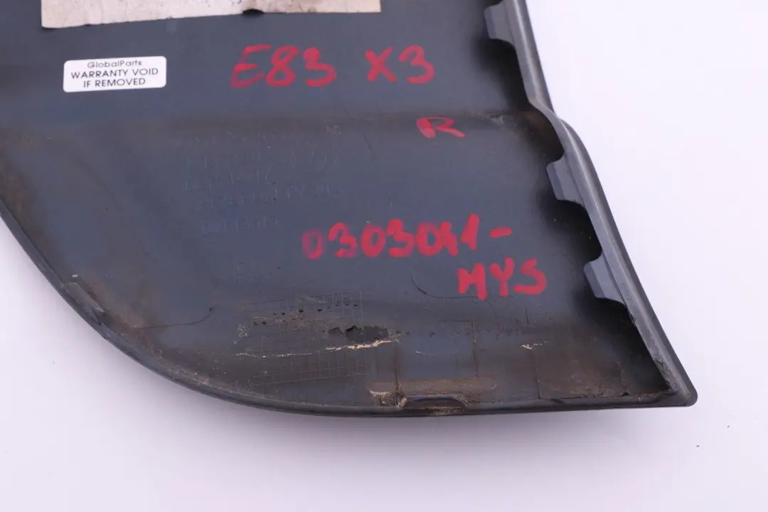 Front Right O/S Side Panel Trim Cover Mysticblau Metallic Blue to BMW X3 Series E83 with Part number 0303041 BMW X3 Series E83 Front Right O/S Side Panel Trim Cover Mysticblau Metallic Blue - SKU 0303041-MYS - Part number 0303041