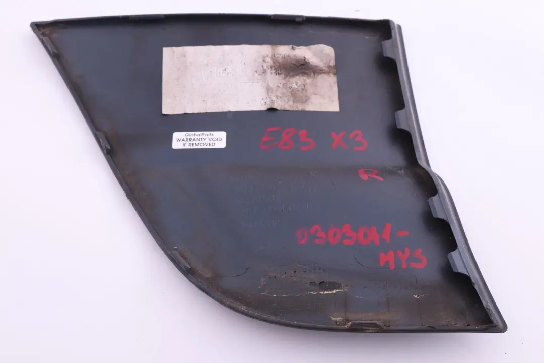 Front Right O/S Side Panel Trim Cover Mysticblau Metallic Blue to BMW X3 Series E83 with Part number 0303041 BMW X3 Series E83 Front Right O/S Side Panel Trim Cover Mysticblau Metallic Blue - SKU 0303041-MYS - Part number 0303041