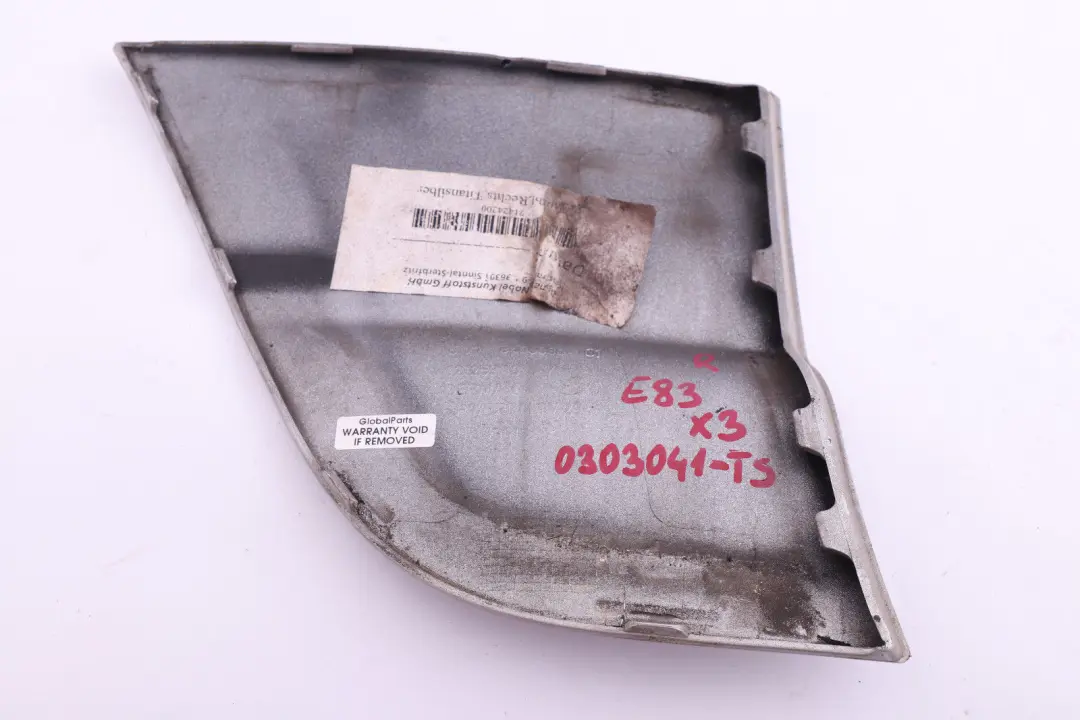 Front Right O/S Side Panel Trim Cover Titansilber Silver to BMW X3 Series E83 with Part number 0303041 BMW X3 Series E83 Front Right O/S Side Panel Trim Cover Titansilber Silver - SKU 0303041-TS - Part number 0303041