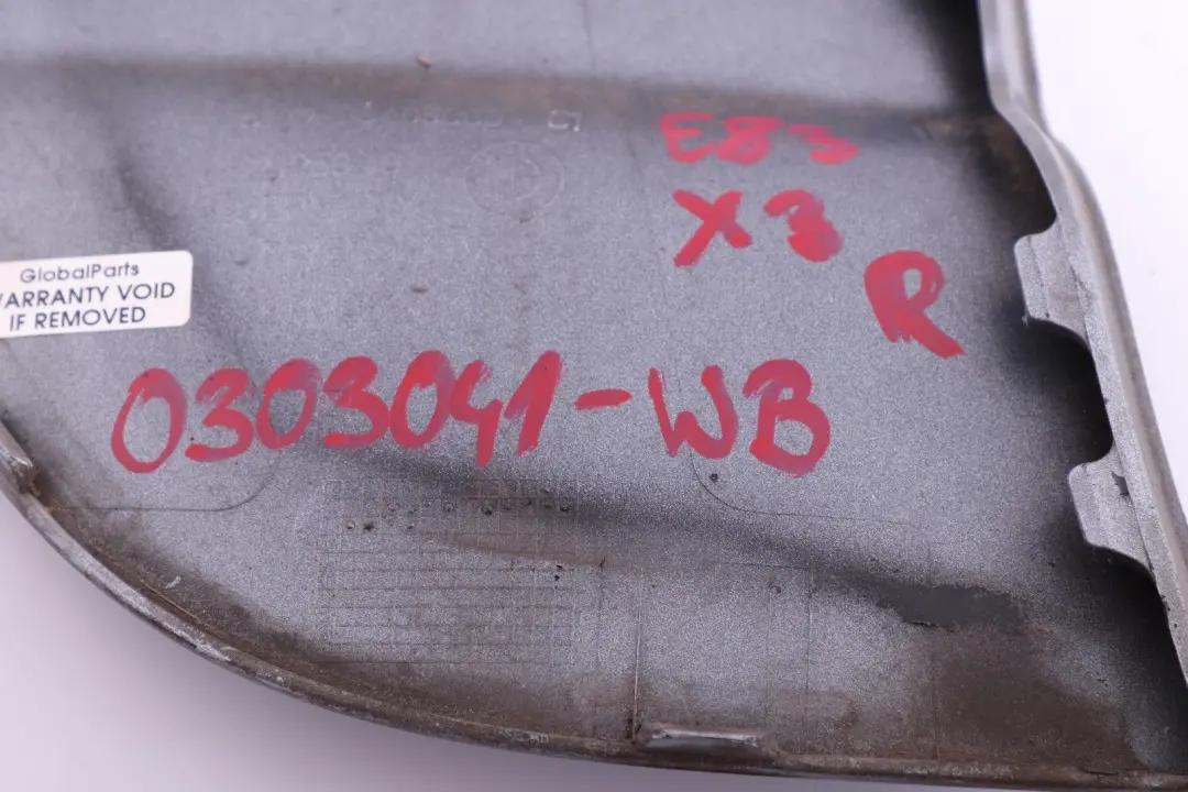 Pannello laterale anteriore destro Copertura Bluewater Blu per BMW X3 E83 con numero di parte 0303041 BMW X3 E83 Pannello laterale anteriore destro Copertura Bluewater Blu - SKU 0303041-WB - Numero di parte 0303041