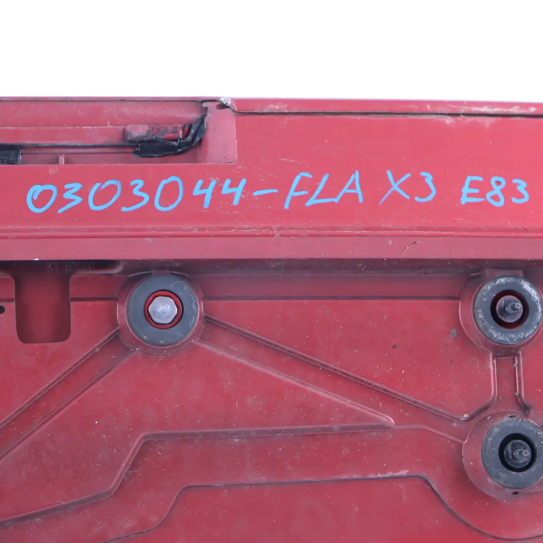 Spoiler Upper Trunk Lid Panel Flamenco Rot Metallic 470 to BMW X3 E83 Rear with Part number 0303044 BMW X3 E83 Rear Spoiler Upper Trunk Lid Panel Flamenco Rot Metallic 470 - SKU 0303044-FLA - Part number 0303044