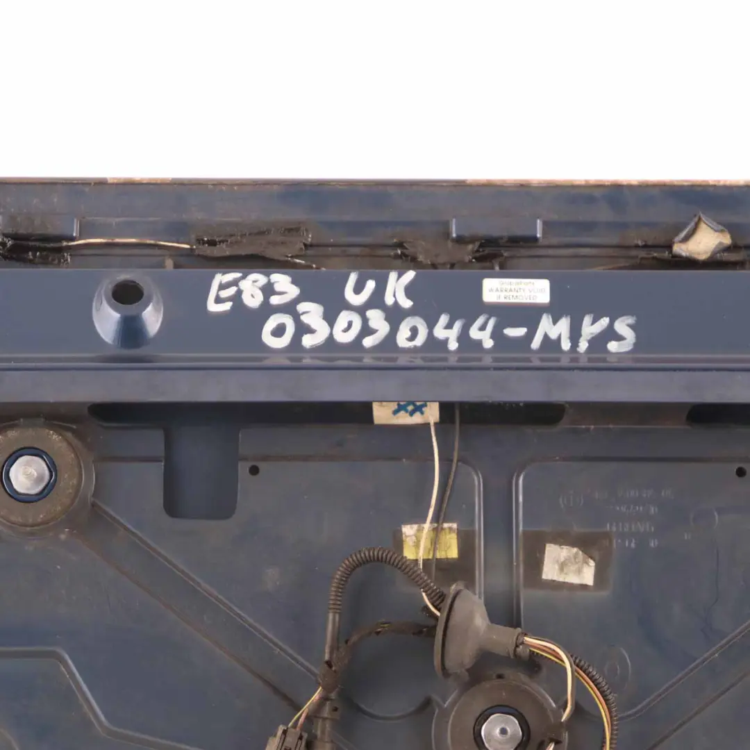 Spoiler Upper Trunk Lid Roof Mysticblau Mystic Blue A07 3400384 to BMW X3 E83 Rear with Part number 0303044 BMW X3 E83 Rear Spoiler Upper Trunk Lid Roof Mysticblau Mystic Blue A07 3400384 - SKU 0303044-MYS - Part number 0303044