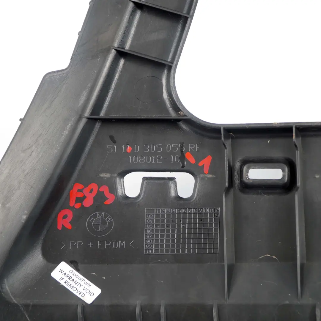 BMW X3 E83 Paraurti Posteriore Supporto Guida Inserto Destra - SKU 0305055-1 - Numero di parte 0305055