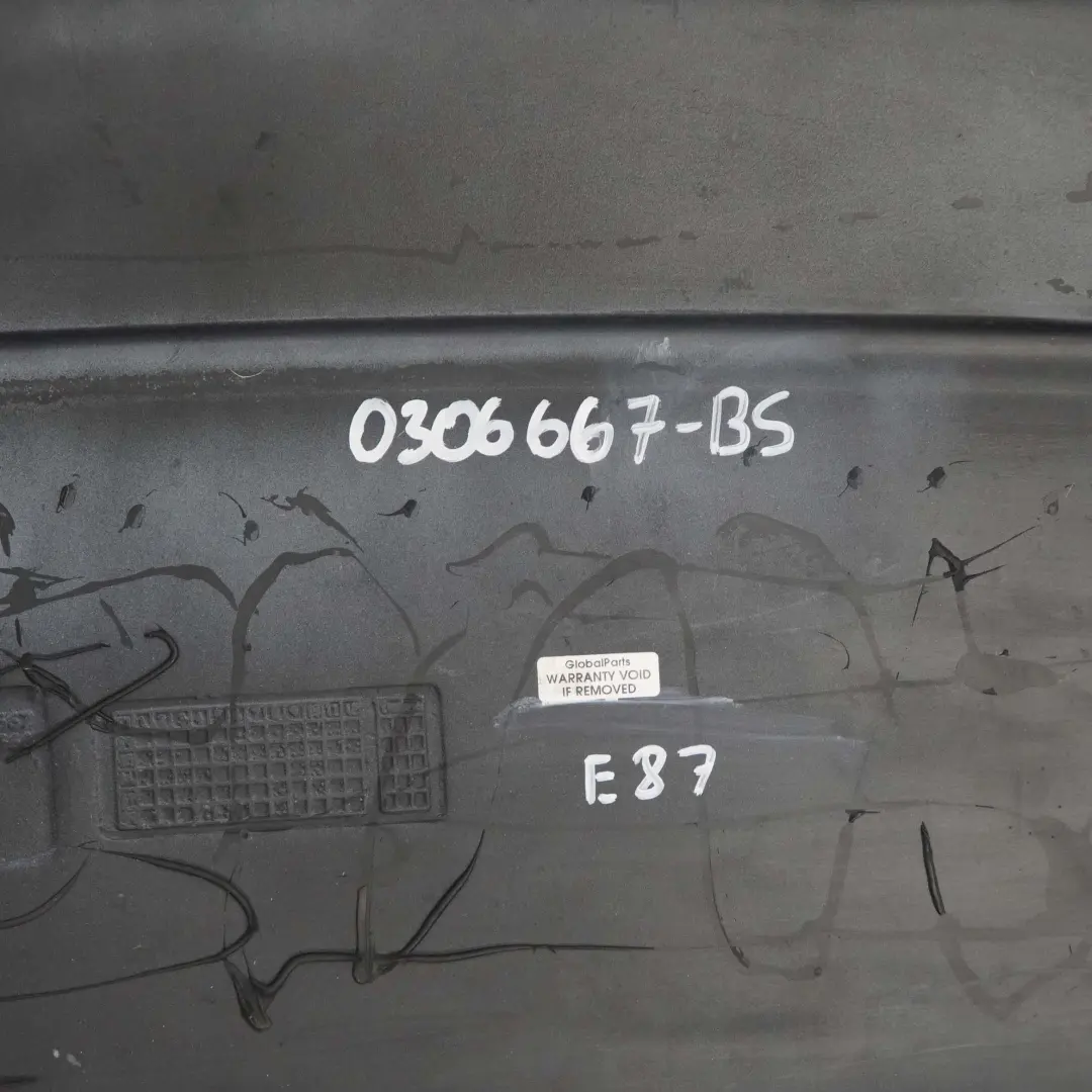 Spoiler BMW E81 E87 Aero Tailgate Boot Trunk Lid Black Sapphire 475 to Rear with Part number 0306667 Rear Spoiler BMW E81 E87 Aero Tailgate Boot Trunk Lid Black Sapphire 475 - SKU 0306667-BS - Part number 0306667