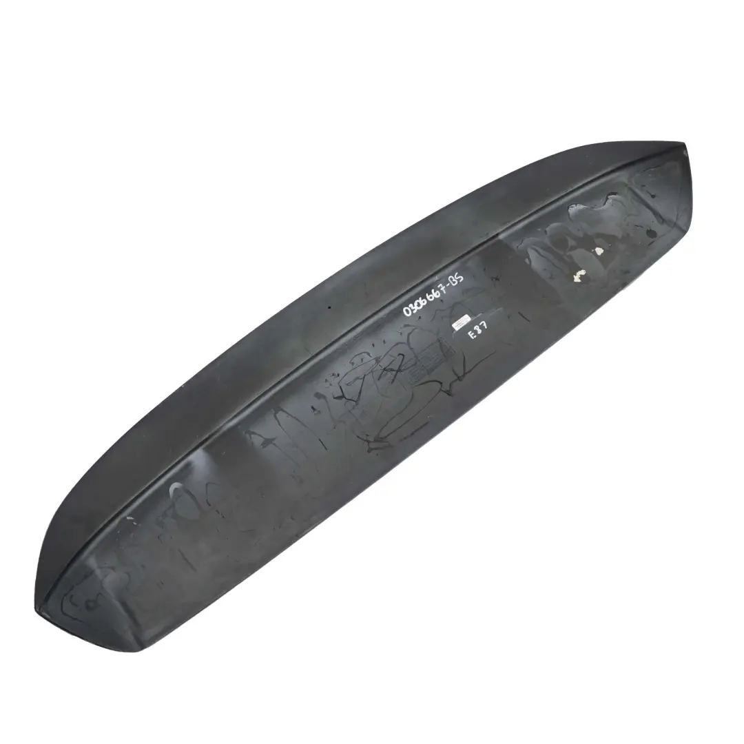 Spoiler BMW E81 E87 Aero Tailgate Boot Trunk Lid Black Sapphire 475 to Rear with Part number 0306667 Rear Spoiler BMW E81 E87 Aero Tailgate Boot Trunk Lid Black Sapphire 475 - SKU 0306667-BS - Part number 0306667