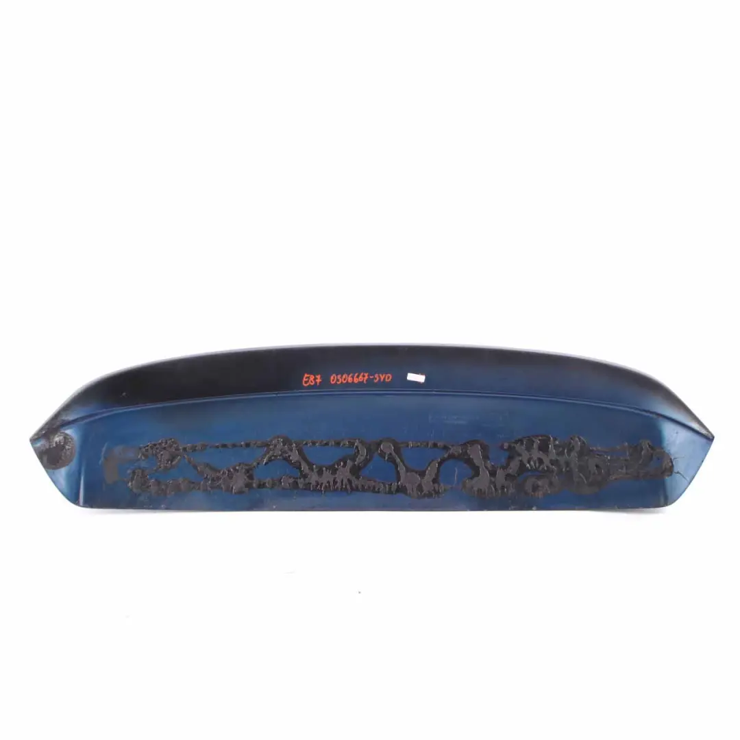 Spoiler BMW E81 E87 Aero Tailgate Boot Trunk Lid Sydneyblau Blue to Rear with Part number 0306667 Rear Spoiler BMW E81 E87 Aero Tailgate Boot Trunk Lid Sydneyblau Blue - SKU 0306667-SYD - Part number 0306667