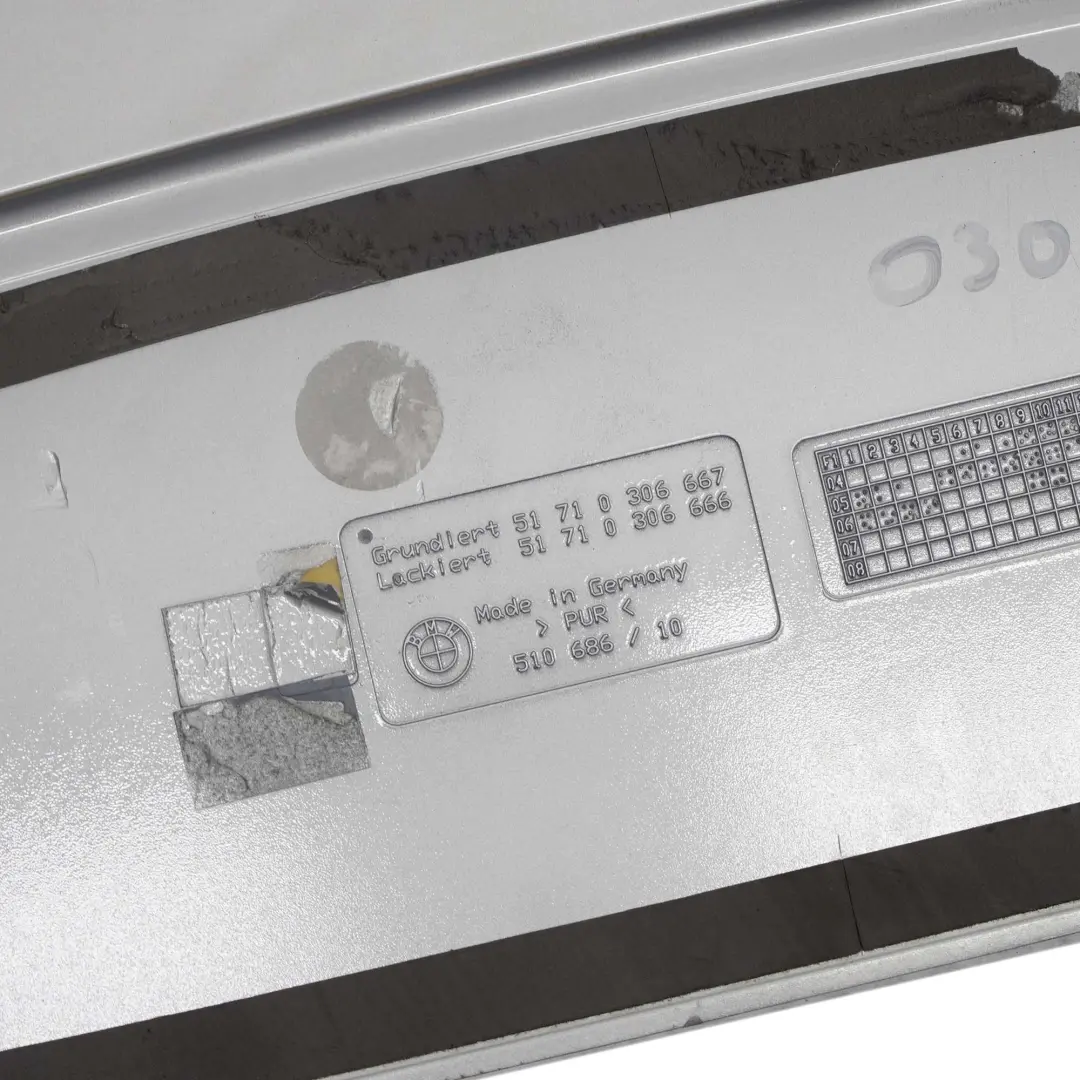 Spoiler BMW E81 E87 Aero Tailgate Boot Trunk Lid Titan Silver 354 to Rear with Part number 0306667 Rear Spoiler BMW E81 E87 Aero Tailgate Boot Trunk Lid Titan Silver 354 - SKU 0306667-TS - Part number 0306667